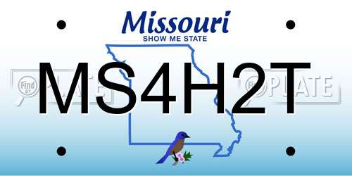 MS4H2T Missouri License Plate