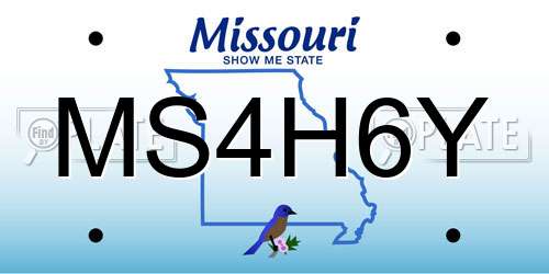 MS4H6Y Missouri License Plate