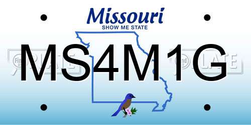 MS4M1G Missouri License Plate