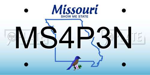 MS4P3N Missouri License Plate