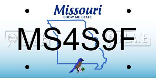 MS4S9F Missouri License Plate