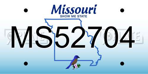 MS52704 Missouri License Plate