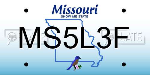 MS5L3F Missouri License Plate