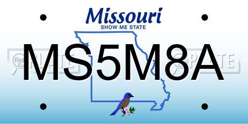 MS5M8A Missouri License Plate
