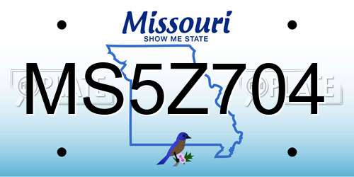 MS5Z704 Missouri License Plate