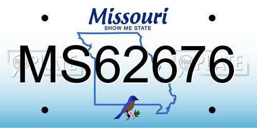 MS62676 Missouri License Plate