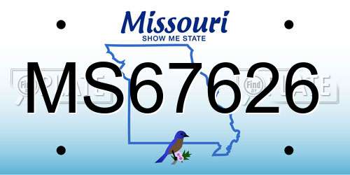 MS67626 Missouri License Plate