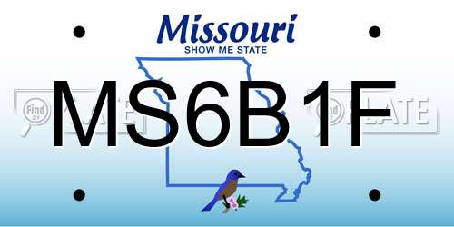 MS6B1F Missouri License Plate
