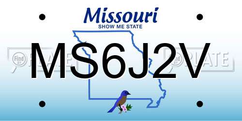MS6J2V Missouri License Plate