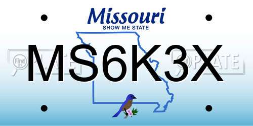 MS6K3X Missouri License Plate