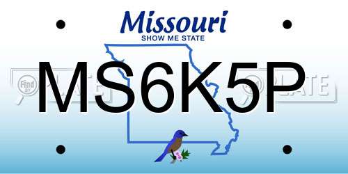 MS6K5P Missouri License Plate