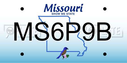 MS6P9B Missouri License Plate