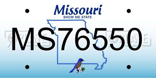 MS76550 Missouri License Plate