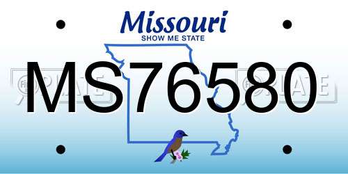 MS76580 Missouri License Plate