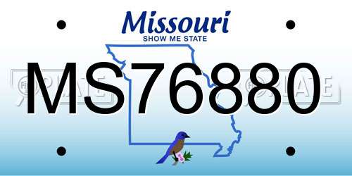 MS76880 Missouri License Plate