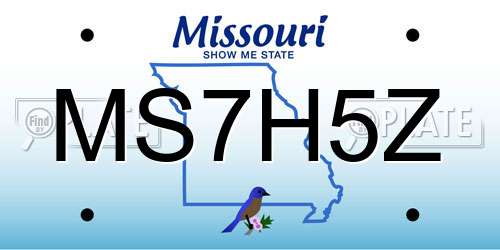 MS7H5Z Missouri License Plate
