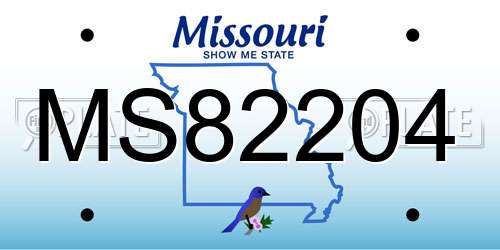 MS82204 Missouri License Plate