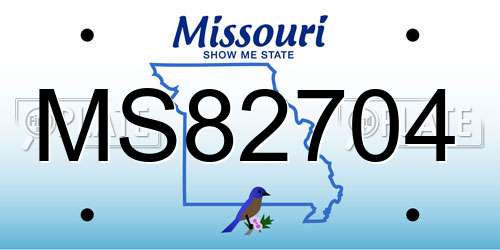MS82704 Missouri License Plate