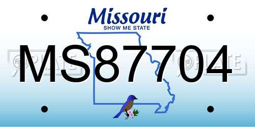 MS87704 Missouri License Plate