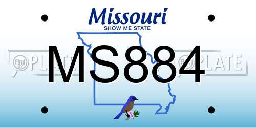 MS884 Missouri License Plate