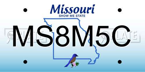 MS8M5C Missouri License Plate
