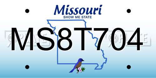 MS8T704 Missouri License Plate