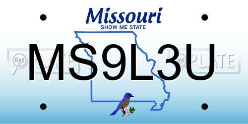 MS9L3U Missouri License Plate