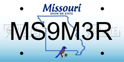 MS9M3R Missouri License Plate