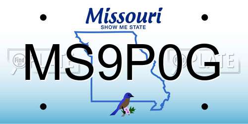 MS9P0G Missouri License Plate