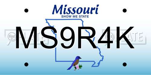 MS9R4K Missouri License Plate
