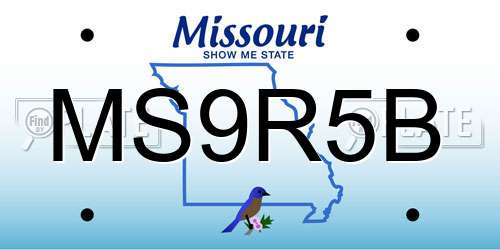 MS9R5B Missouri License Plate