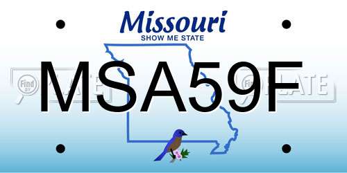 MSA59F Missouri License Plate