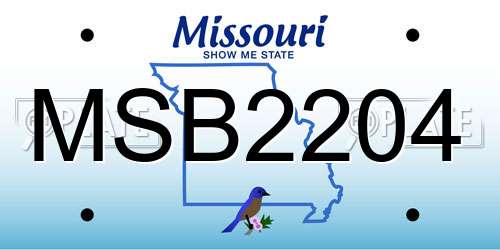 MSB2204 Missouri License Plate