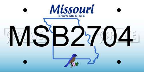 MSB2704 Missouri License Plate