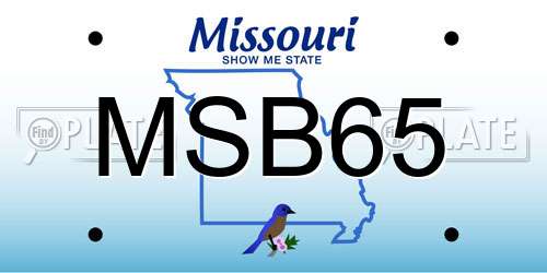 MSB65 Missouri License Plate