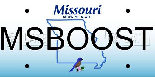MSBOOST Missouri License Plate