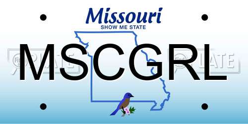 MSCGRL Missouri License Plate