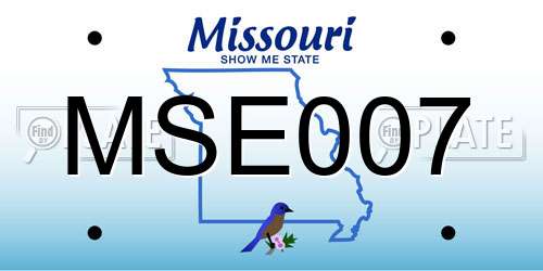 MSE007 Missouri License Plate