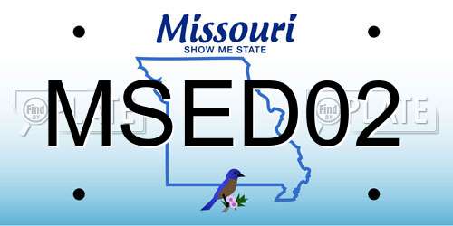 MSED02 Missouri License Plate