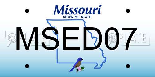 MSED07 Missouri License Plate