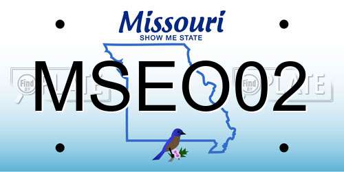 MSEO02 Missouri License Plate