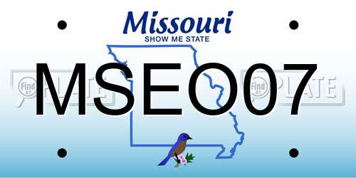 MSEO07 Missouri License Plate