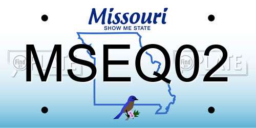 MSEQ02 Missouri License Plate