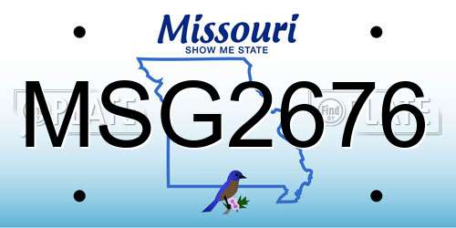 MSG2676 Missouri License Plate