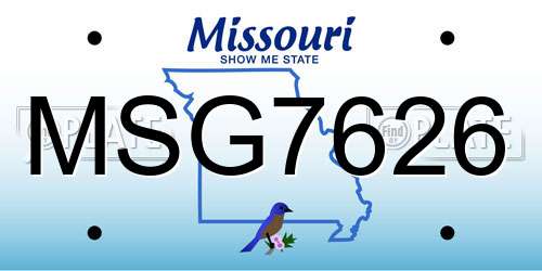 MSG7626 Missouri License Plate