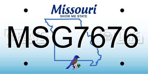 MSG7676 Missouri License Plate