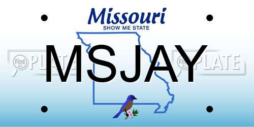 MSJAY Missouri License Plate