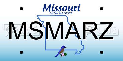 MSMARZ Missouri License Plate