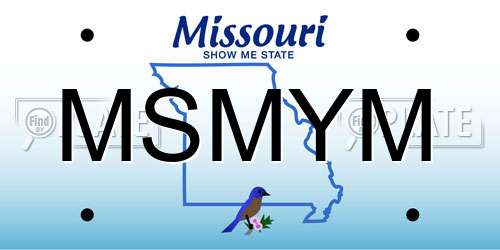 MSMYM Missouri License Plate