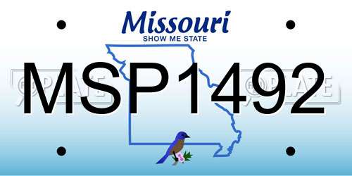 MSP1492 Missouri License Plate